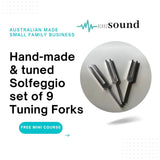 Full Set Of 9 Solfeggio Unweighted Tuning Forks